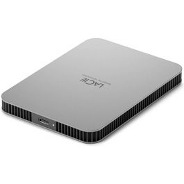 LaCie 2TB USB 3.2 Gen 1 Type-C, Sleek Metalic Design Mobile Drive, Silver
