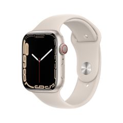 Apple Watch Series 7 GPS + Cellular, 41mm Starlight Aluminium Case with Starlight Sport Band - Regular